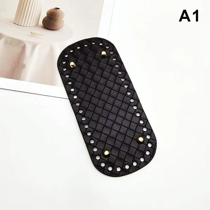 Base de sac en cuir faite à la main 18x8cm avec motif tressé, accessoires pour sacs DIY tricotés ou 