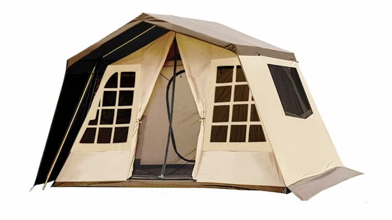 Tente de glamping exquise, imperméable et émotive, en toile, pour le camping d'aventure en plein air