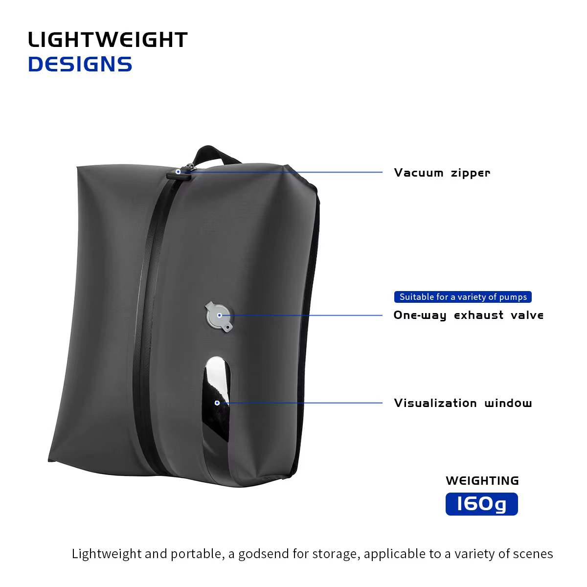 Sac de compression sous vide 17L avec pompe à air, sac de rangement réutilisable pour vêtements, sac