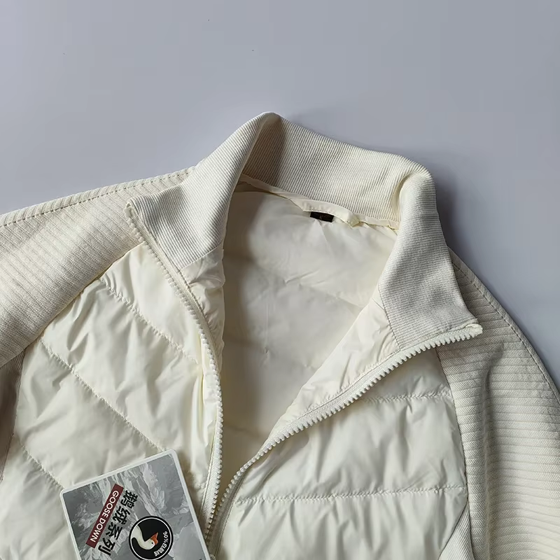 Doudoune légère en duvet d'oie pour femme, col montant, coupe couvertes, manteau chaud, sports de lo
