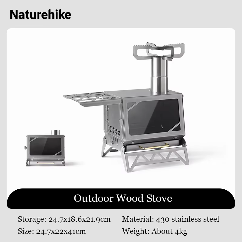 Naturehike poêle à bois Portable pliable en acier inoxydable poêle de Camping bois de chauffage gril