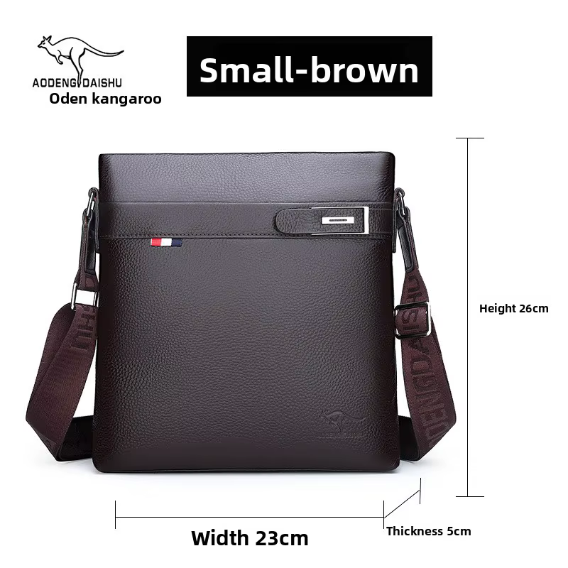 Sac à bandoulière simple en cuir véritable pour hommes, sac à bandoulière décontracté à la mode, nou