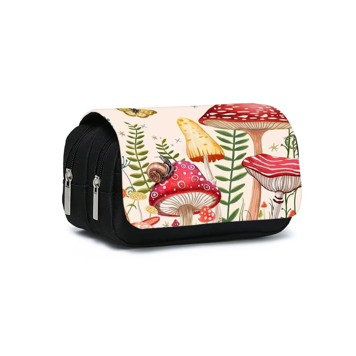 Étui à crayons double couche motif coccinelle, fleur et champignon pour garçon/fille, meilleurs cade