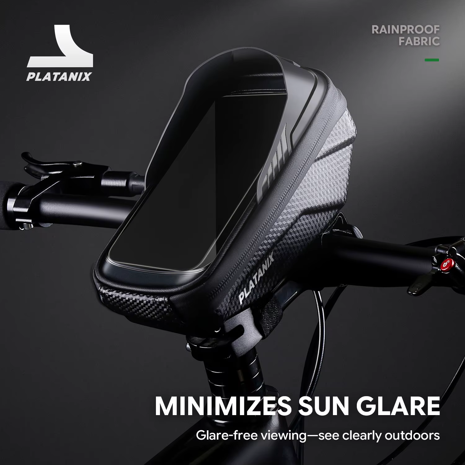 PLATANIX A1 Sac de guidon rigide en EVA pour VTT et vélo de route et pochette pour téléphone à fixer