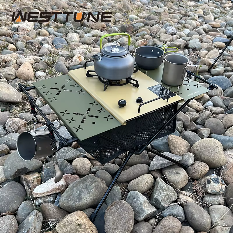 WESTTUNE Table de Camping IGT Table pliante Portable en alliage d'aluminium avec accessoires Tables 