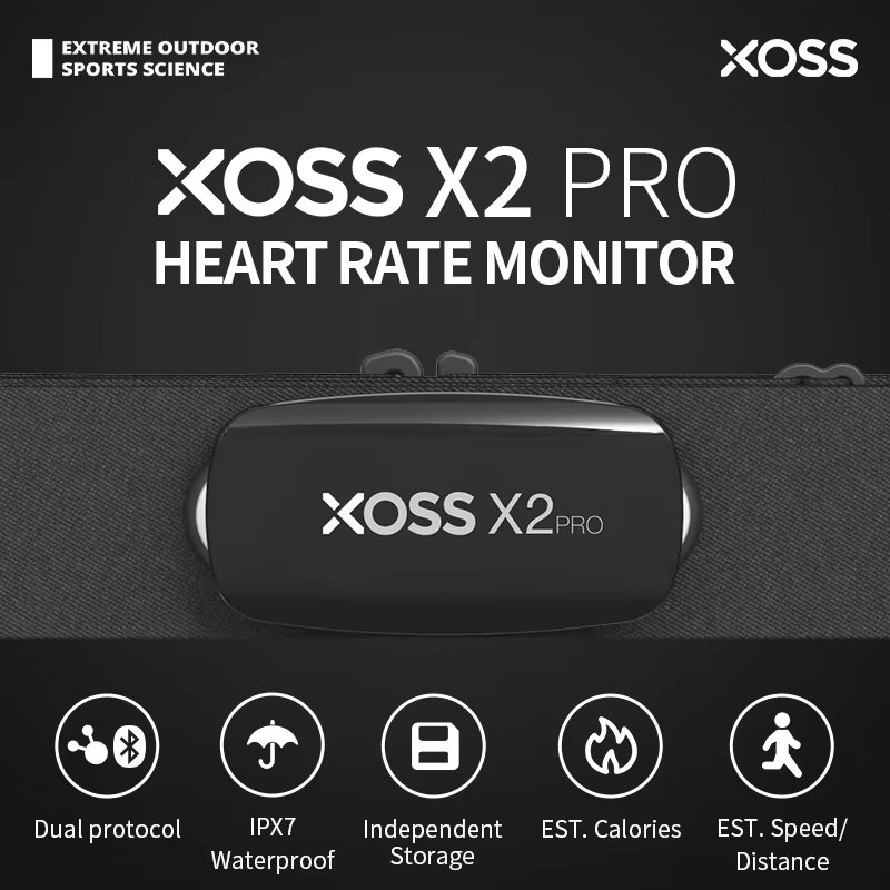 XOSS X2 Pro capteur de fréquence cardiaque enregistrement indépendant sangle pectorale moniteur HRM