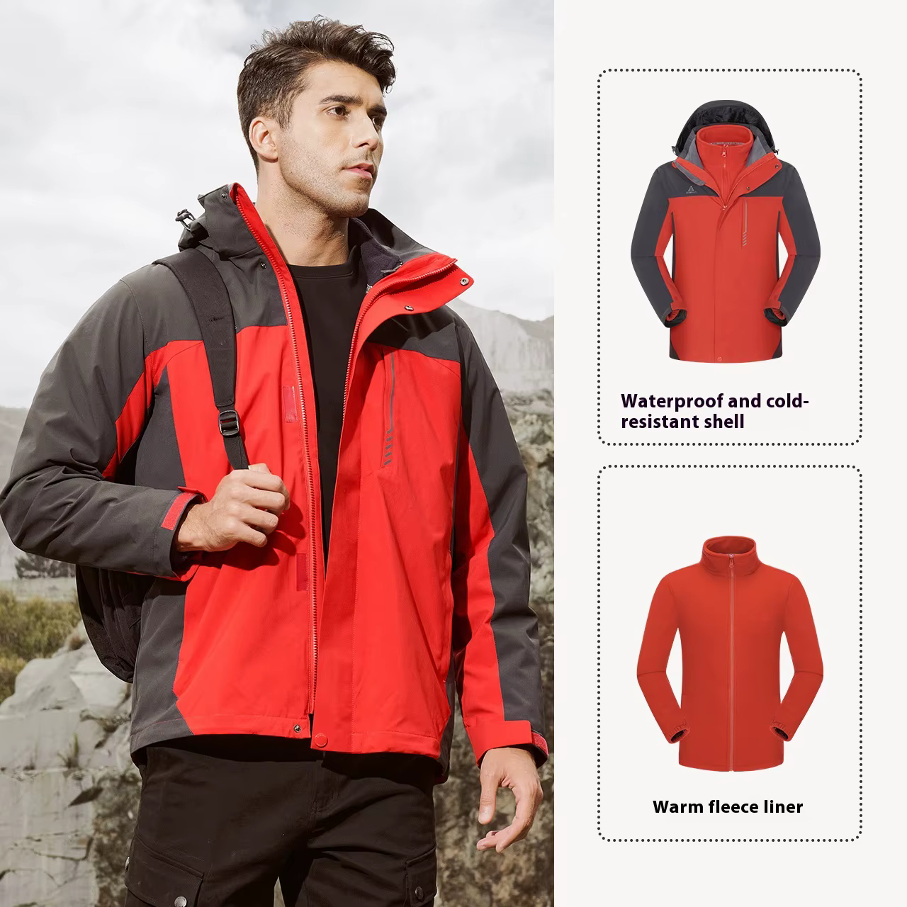 HUMTTO-Veste imperméable pour homme et femme, coupe-vent d'extérieur, vestes de camping et de randon