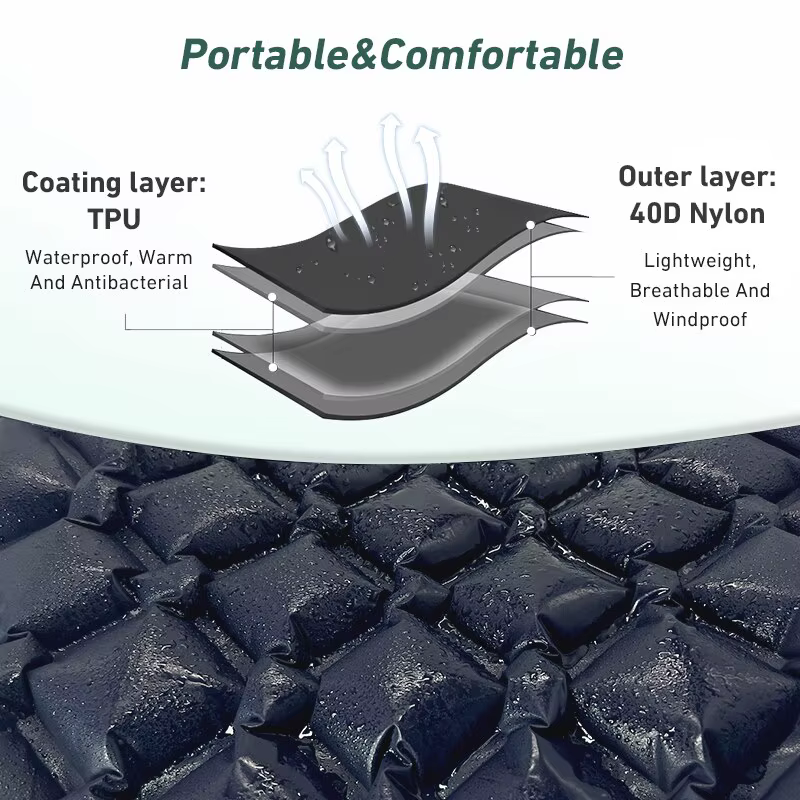 WESTTUNE – matelas de couchage gonflable ultraléger, coussin d'air Portable pour l'extérieur, tapis