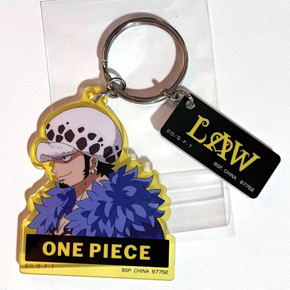 Porte-clés en acrylique One Piece Trafalgar Law, accessoire de dessin animé pour sac, décoration de 