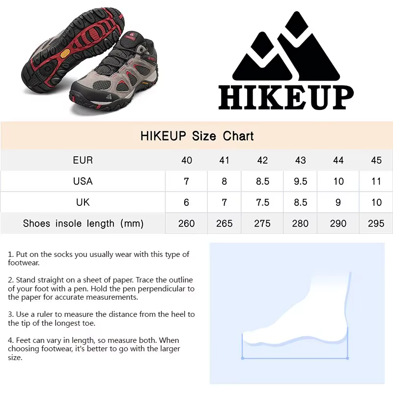 HIKEUP-Chaussures de Randonnée Respirantes Résistantes aux Éclaboussures pour Homme, pour l'Escalade
