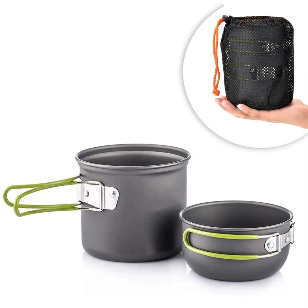 Ustensiles de cuisine de Camping, Kit de désordre, ensemble de casseroles de Camping ultralégères, v