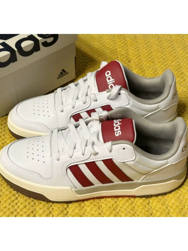 Baskets de skate classiques bicolores blanc et rouge, style preppy rétro décontracté pour hommes et 