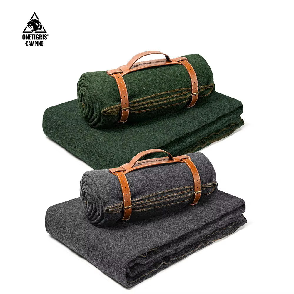 ONETIGRIS grande couverture en laine confortable lavable ultraléger Camping hiver couverture couette