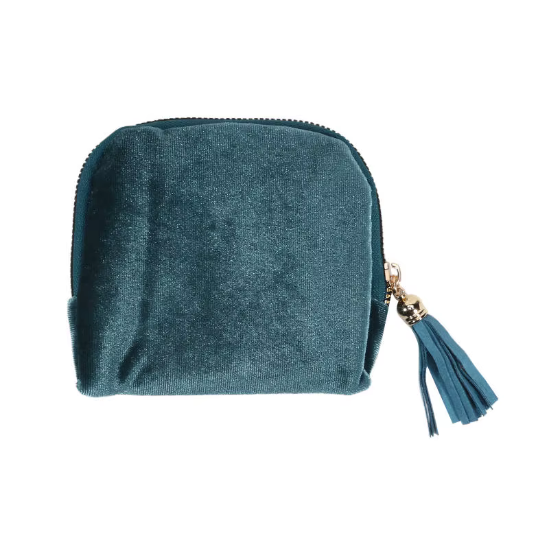 Sac de rangement pour bijoux exquis avec pendentif en forme de pompon, fermeture éclair, sac à bijou