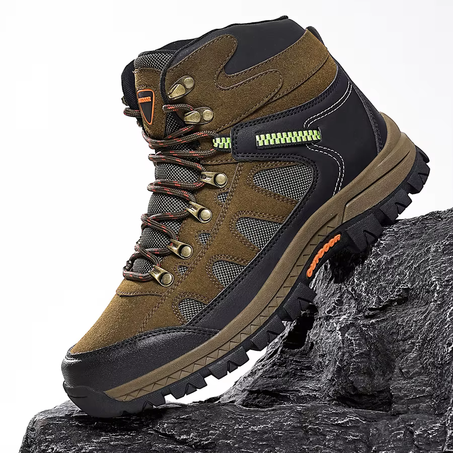 Bottes de randonnée montantes antidérapantes pour hommes, résistantes à l'usure, semelle épaisse, co