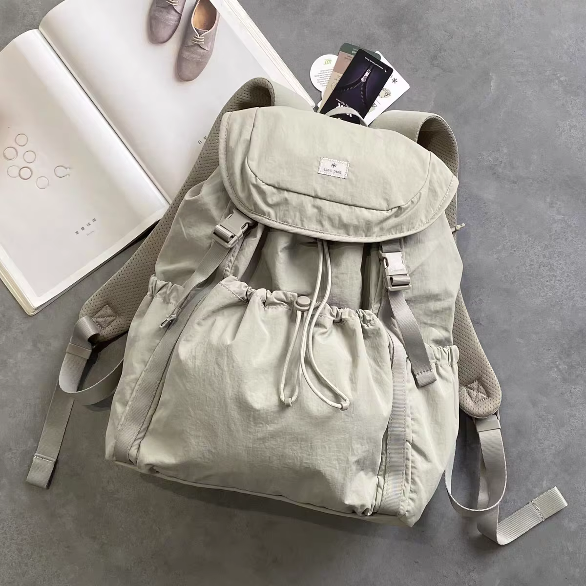 Sac à dos d'extérieur Snow Peak 25L de grande capacité, sac de randonnée léger en nylon, sac à dos d