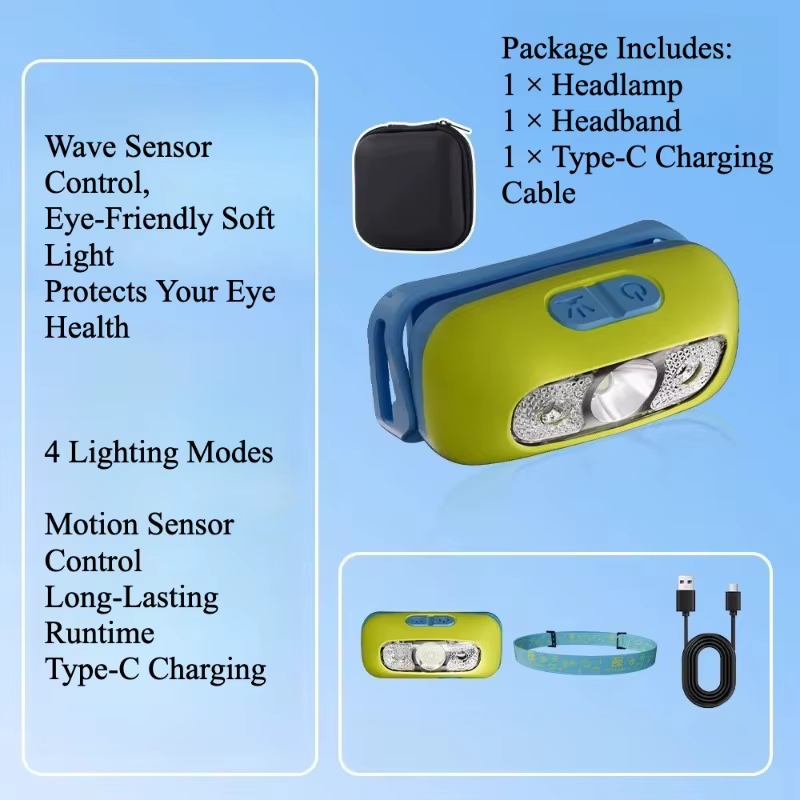 Lampe frontale LED pour enfants, étanche, super lumineuse, longue durée de fonctionnement, pour le c