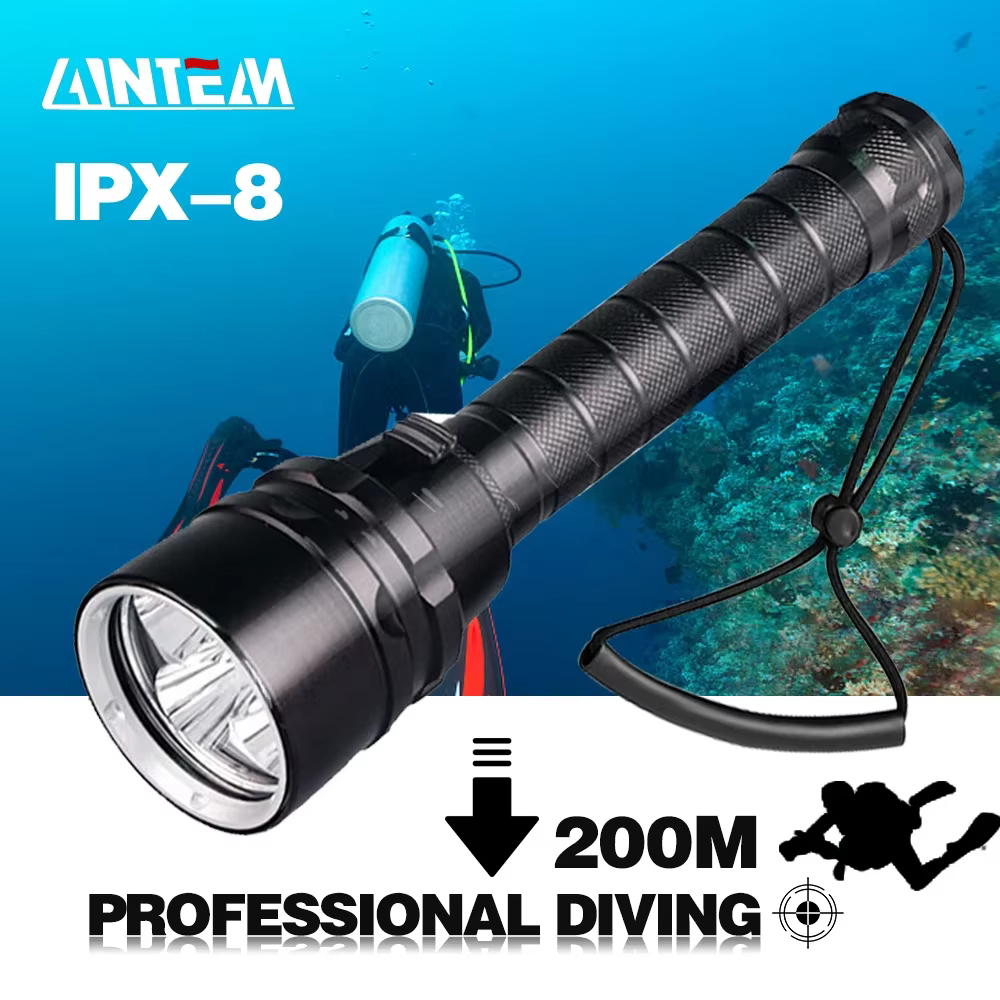 Puissante lampe de poche de plongée LED Super 8000LM 3/5LED torche sous-marine professionnelle IP8 l