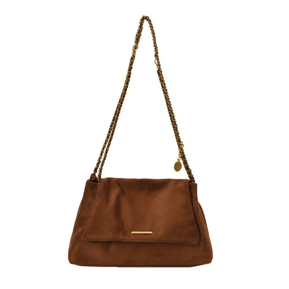 Sac fourre-tout en daim à une épaule, grande capacité, décontracté, spacieux, avec boucle solide, él