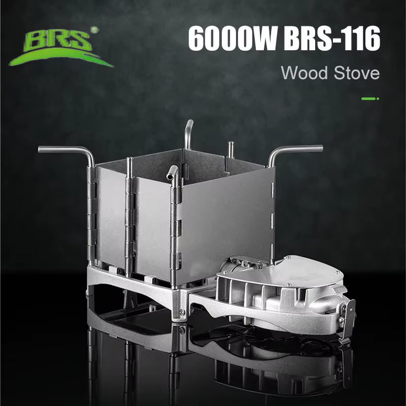 BRS 6000W poêle à bois extérieur pliable léger four à bois de chauffage cuiseur à charbon de bois BB