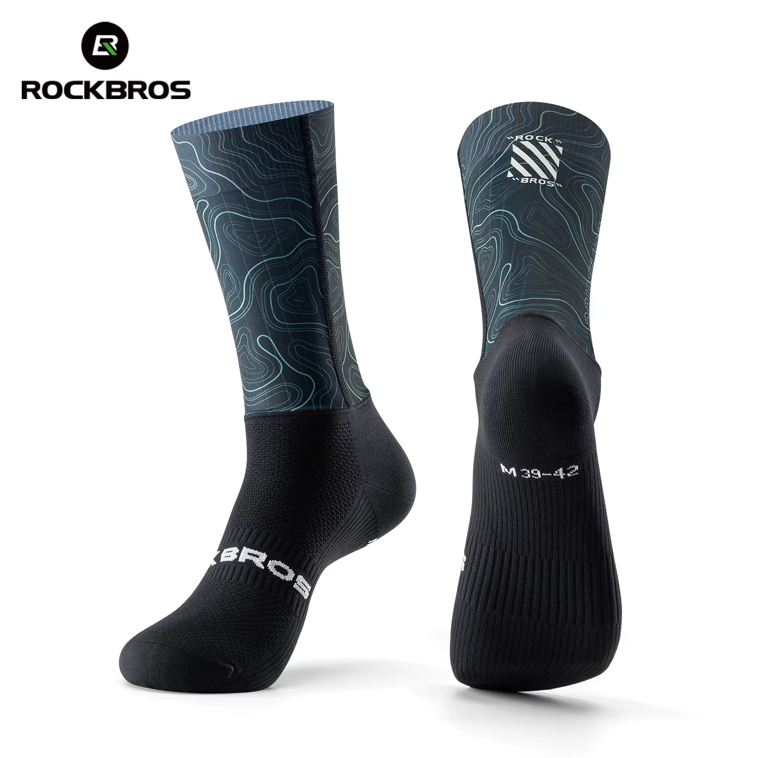 Chaussettes de cyclisme ROCKBROS respirantes, absorbant les chocs, chaussettes de compression aérody