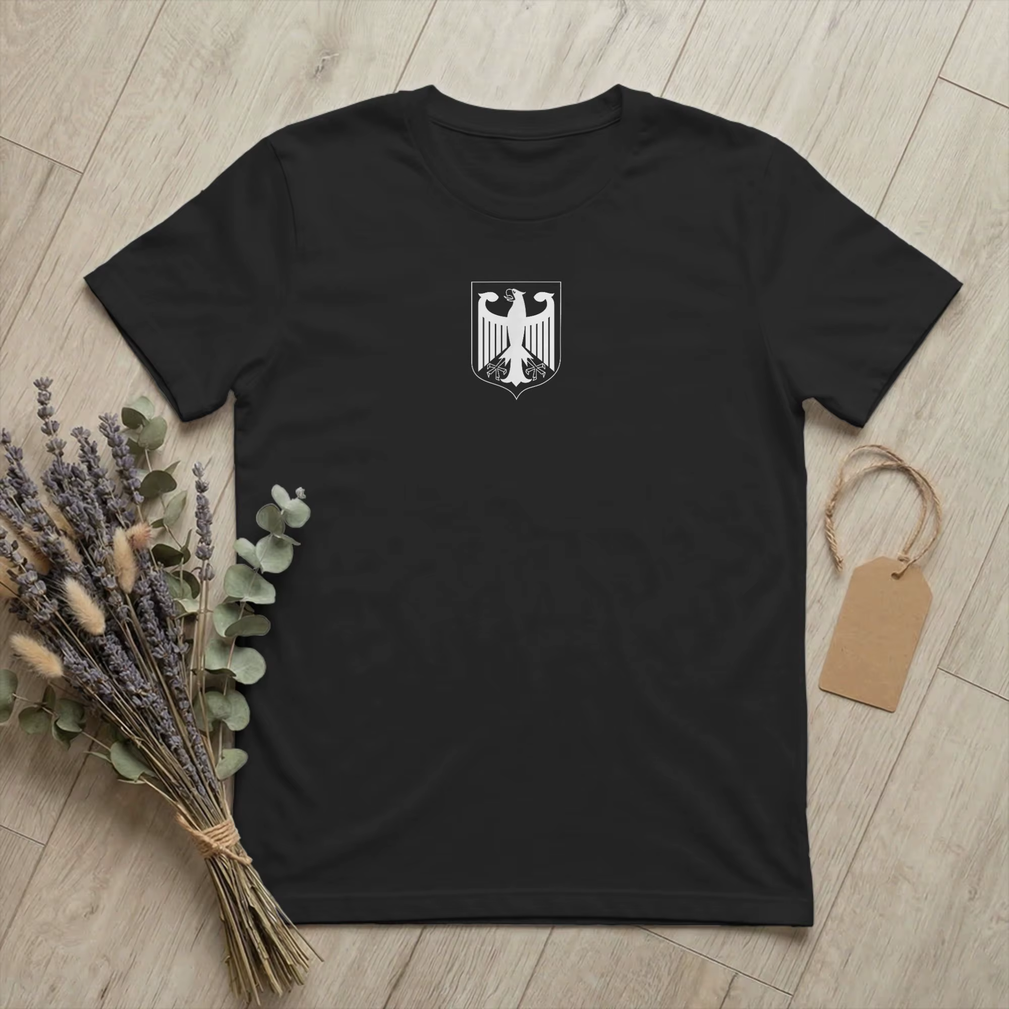 T-Shirt avec armoiries allemandes pour hommes, T-Shirt en coton Vintage avec aigle allemand, col ron