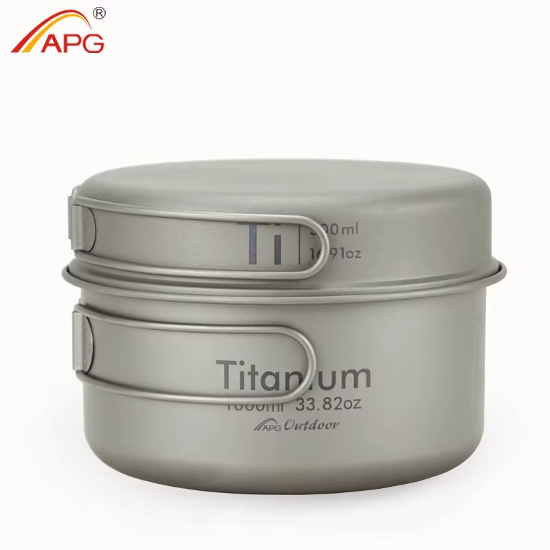 APG-Poêle en titane ultralégère pour camping en plein air, casserole en titane, ustensiles de cuisin