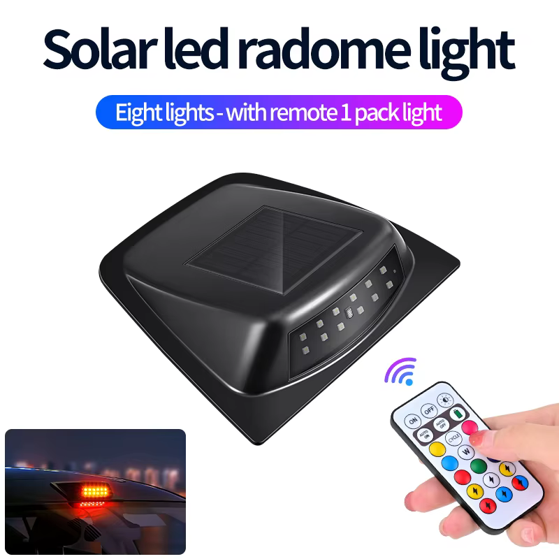 Lumière de décoration LED pour voiture, simulant un capteur LiDAR solaire, pour modification de toit