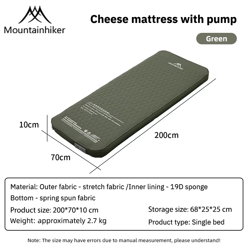 Matelas gonflable Mountainhiker édition améliorée 10 cm de hauteur, livré avec sac de rangement, tap