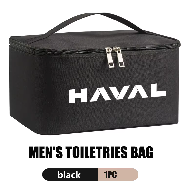 Trousse de Toilette Grande Capacité avec Logo Haval, Boîte de Rangement de Voyage, Accessoires Auto