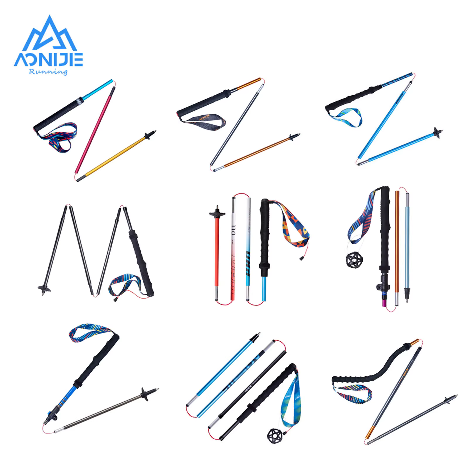 AONIJIE-Bâtons de Randonnée et de Trekking pour Camping en Plein Air, Bâtons de Marche Estivaux, 110