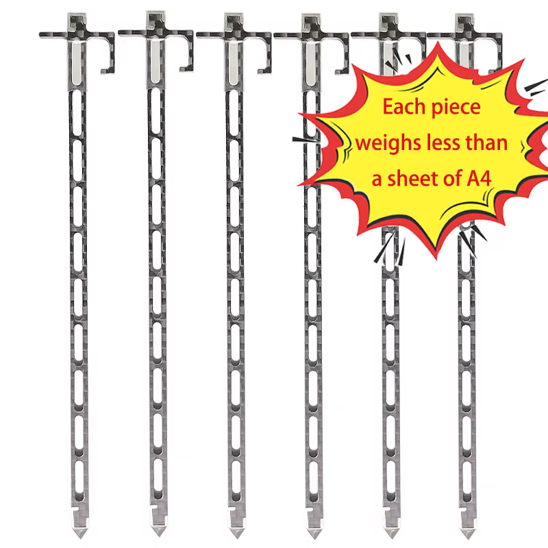 Piquet de tente en titane ultraléger, piquets de tente légers, fibre de carbone, matériau composite,