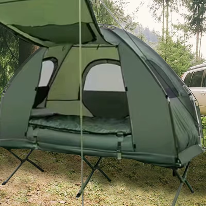 Tente de camping pop-up ultralégère portable avec lit étanche - Abri de randonnée simple imperméable