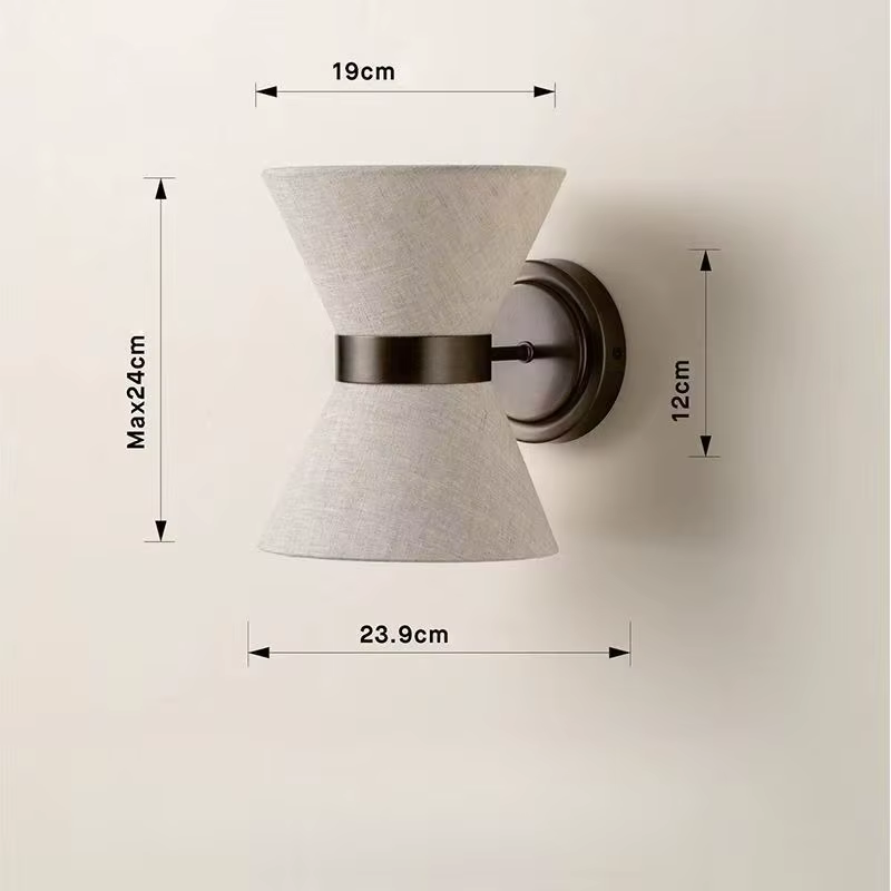 Lampe murale en tissu LED simple de style rétro japonais, lampe de chevet pour chambre à coucher, la