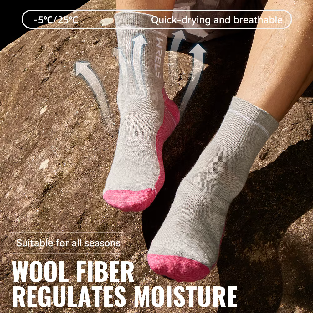 WRELS 1/2/3 paires chaussettes en laine mérinos thermique chaud hiver haute élastique épais
