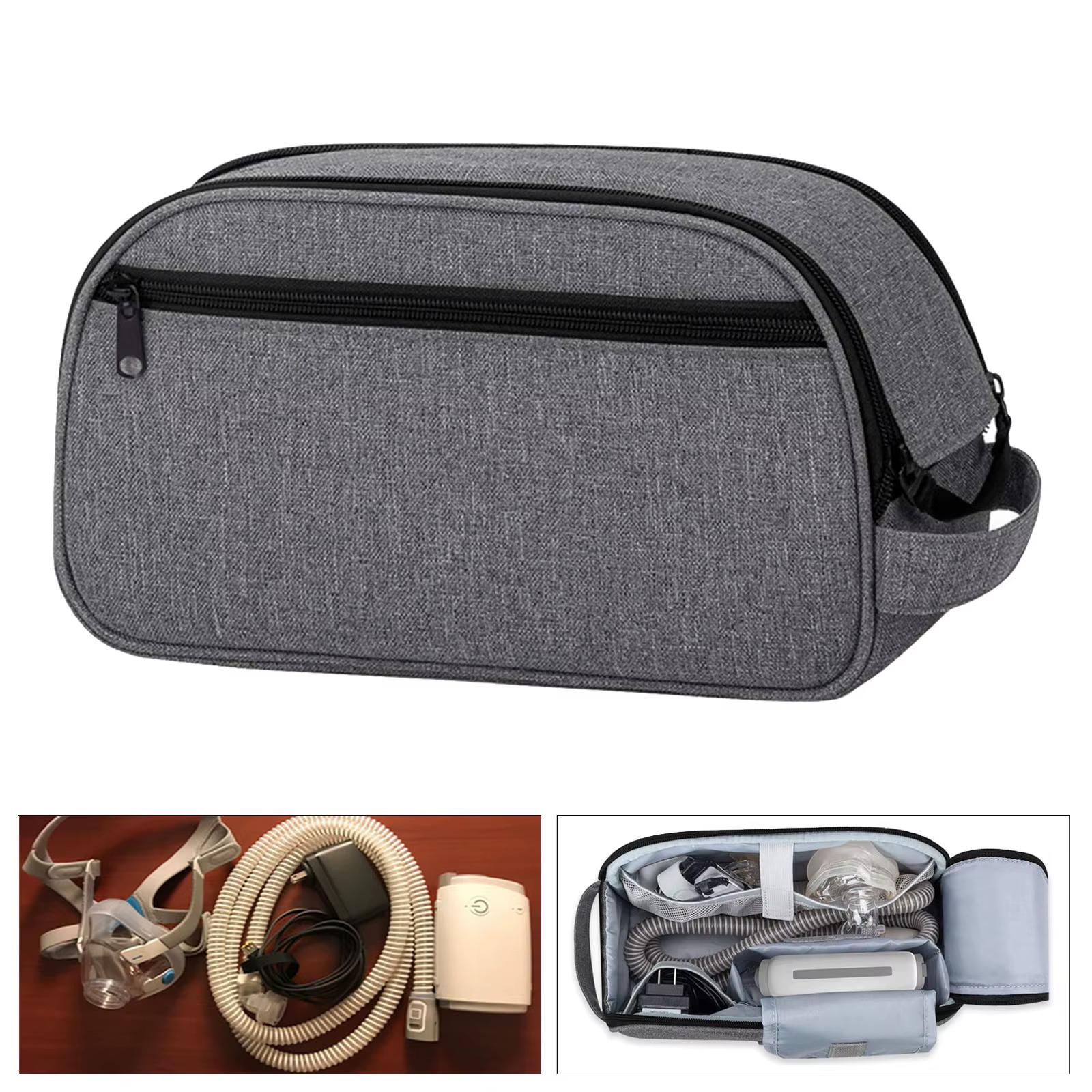Sac de transport pour CPAP, sac de rangement pour accessoires CPAP, résistant aux chocs, plusieurs compartiments