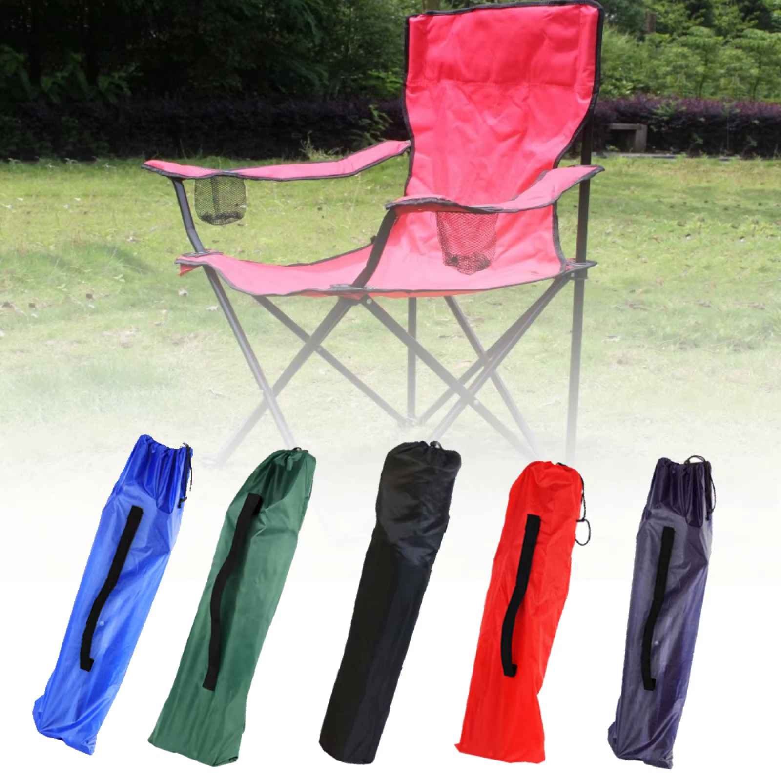 Sacs de rangement pour chaises de camping, sac de transport portable pour chaise pliante avec cordon de serrage pour la randonnée en plein air, le pique-nique, pochette organisatrice