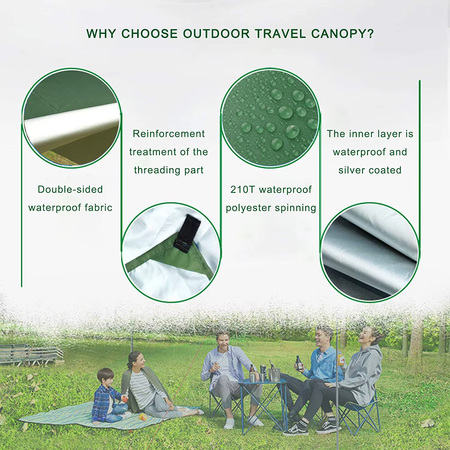 Hamac pluie mouche tente bâche imperméable coupe-vent Camping abri parasol Portable plage