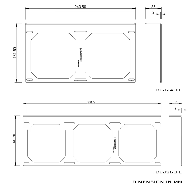 Support de radiateur de ventilateur de 12cm, support de radiateur de 240mm 360mm, accessoire de boîtier d'ordinateur, TCBJ240/360-L