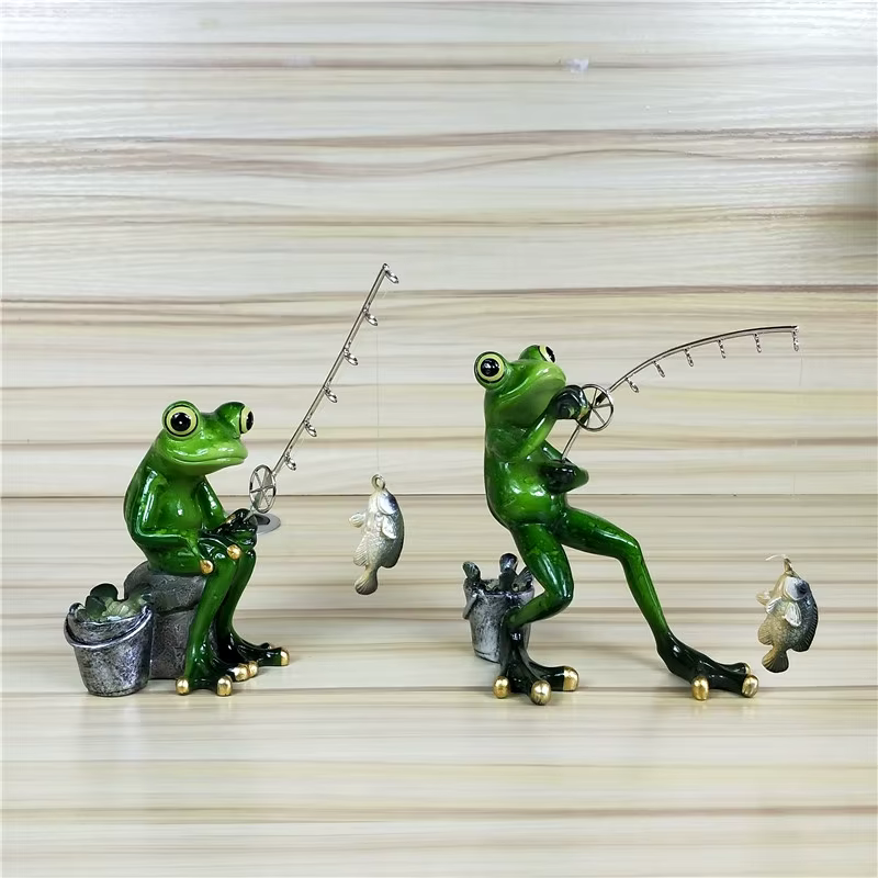 Grenouille de pêche l'inventaire en résine