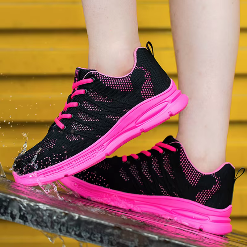 Chaussures de travail roses pour femmes, baskets de travail à bout en acier, chaussures de sécurité Anti-écrasement et Anti-perforation, chaussures de protection pour hommes et femmes, nouvelle collec