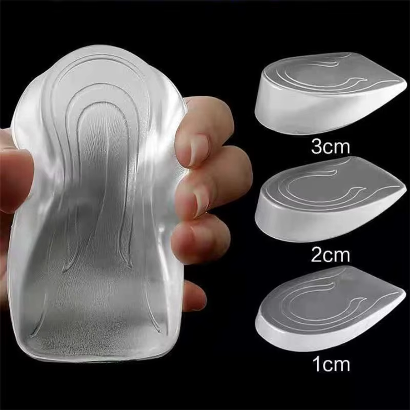 Semelle intérieure en Gel de Silicone pour augmenter la hauteur, Inserts de levage du talon, protection des pieds des chaussures, coussin élastique, Support de voûte plantaire pour unisexe