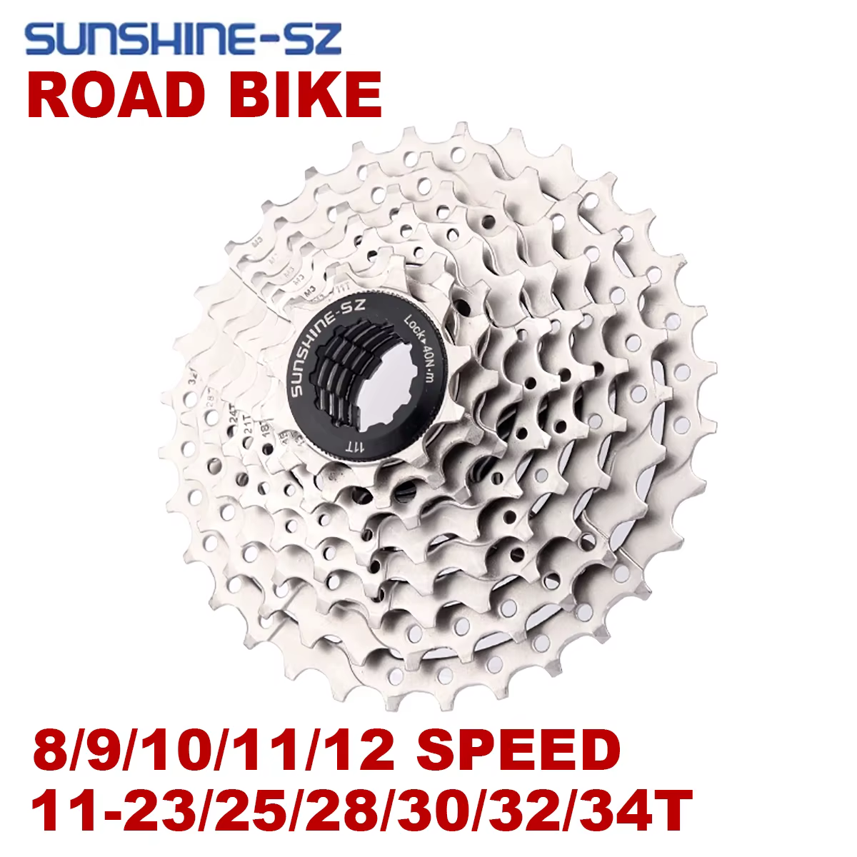 SUNSHINE 8/9/10/11/12 vitesses Cassette de vélo de route 11V 23T/25T/28T/30T/32T/34T/36T roue libre de vélo K7 10S volant d'inertie pour SHIMANO HG
