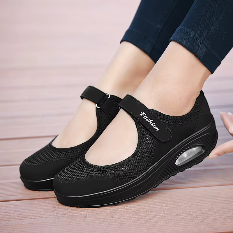 Chaussures de Tennis respirantes en maille antidérapantes pour femmes, baskets de marche en plein air à semelle épaisse