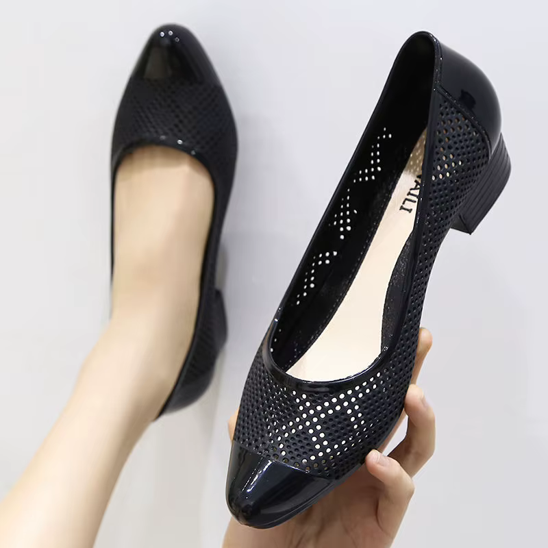 FHC – chaussures de gelée décontractées d'été, sandales à semelles compensées, talons mi-hauts en caoutchouc peu profonds, couvre-chaussures Galosh, bout pointu, à enfiler, bleu, livraison directe