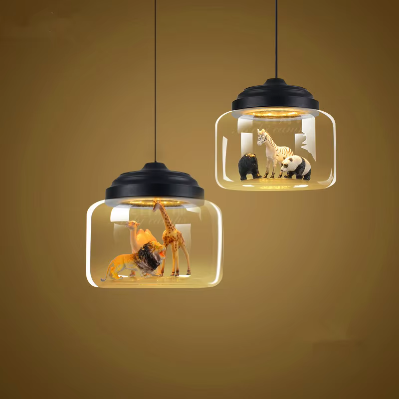 Lampe suspendue nordique Led en forme d'animal mignon, luminaire décoratif d'intérieur, idéal pour une chambre d'enfant ou une chambre d'enfant