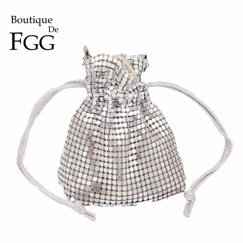 Boutique De FGG-Sac à main de soirée en aluminium pour femme