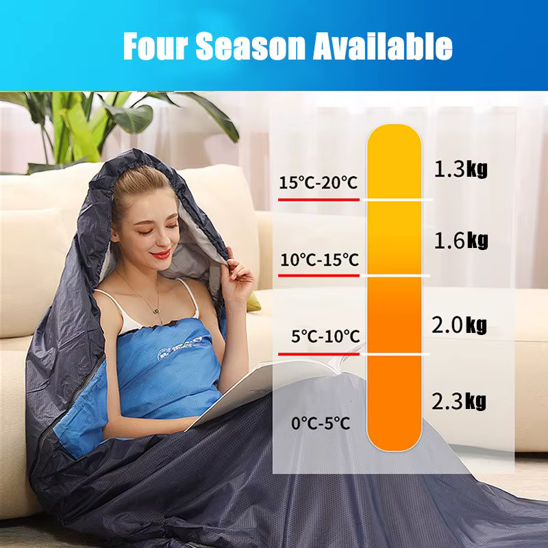 Sac de couchage portable en coton chaud étanche pour adultes