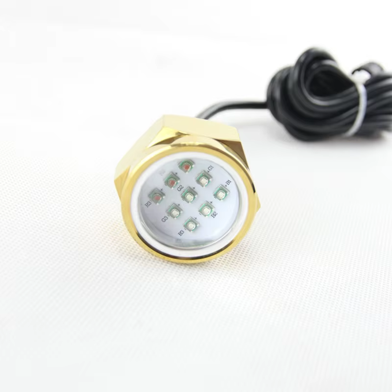 Lampe sous-Marine avec connecteur, 27W, étanche IP68, couleur rvb, pour bateau, Yacht, pêche, 1800lm