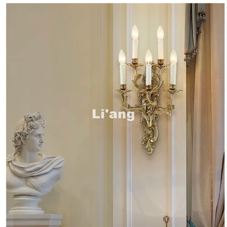 Applique Murale LED en Laiton Massif de Style Européen, Luminaire Décoratif d'Nik, Idéal pour des Escaliers, un délégations ou une Construction, E14